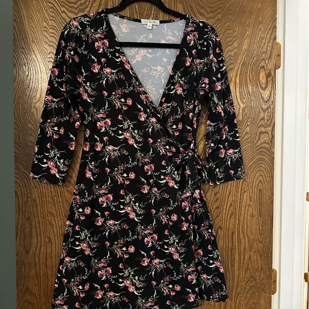Floral Faux Wrap Dress